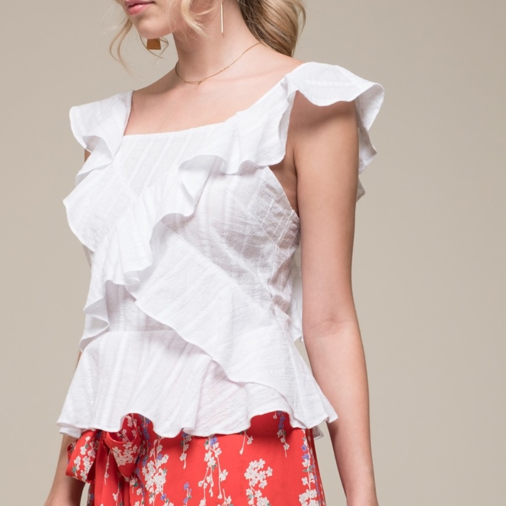 Criss Cross Ruffle Top